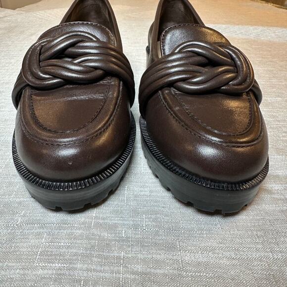 Alexandre Birman Braided Knot Leather Loafers Brown EU 38 US 7.5 Made in Brazil - Picture 2 of 9